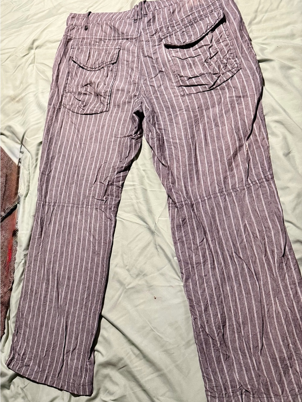 Men's Large Striped Chinos - Grey/white Springfield wide leg trendy